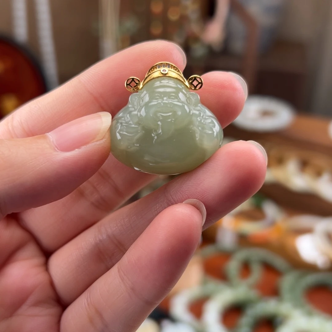 吊坠(不含链)未镶嵌和田玉晴水财神吊坠