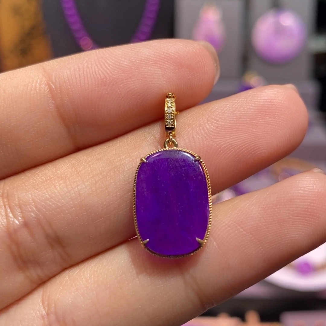 苏纪石（舒俱来）18K金镶嵌吊坠(不含链)