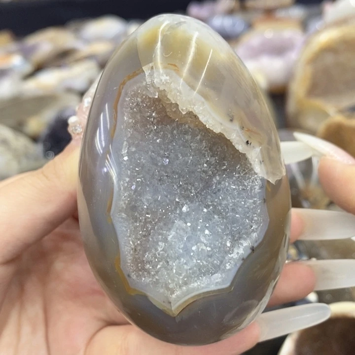 未镶嵌珠宝半成品水晶蓝晶蛋