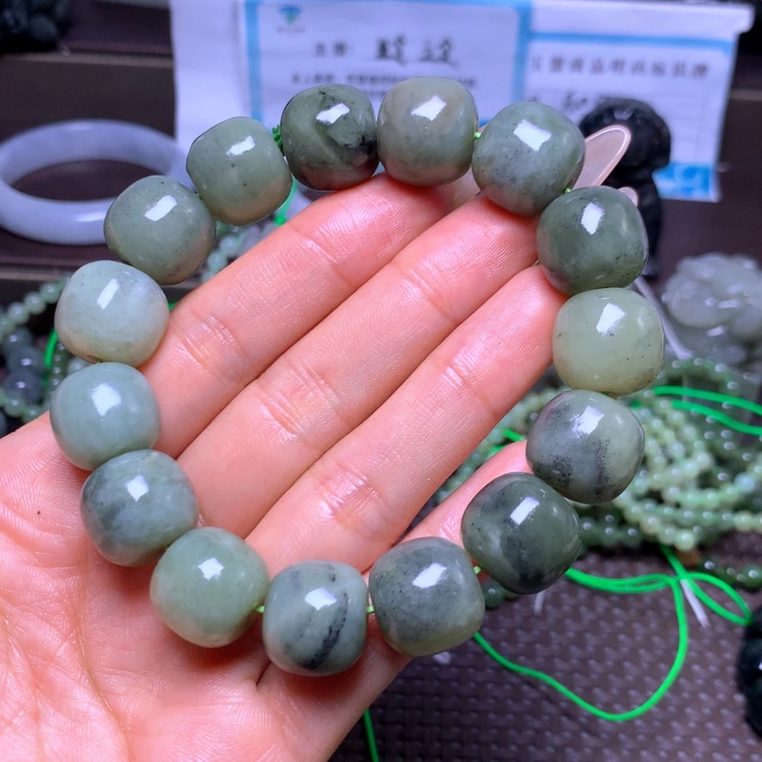 和田玉未镶嵌手串卡16