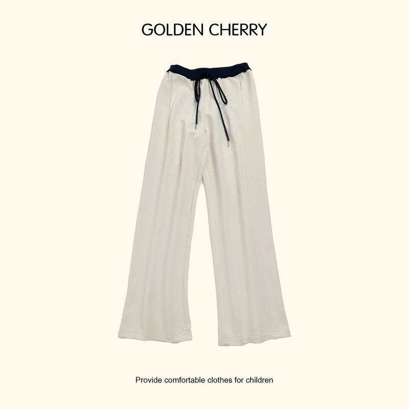 6【Golden cherry】亲子黑白拼接系绳休闲裤288026
