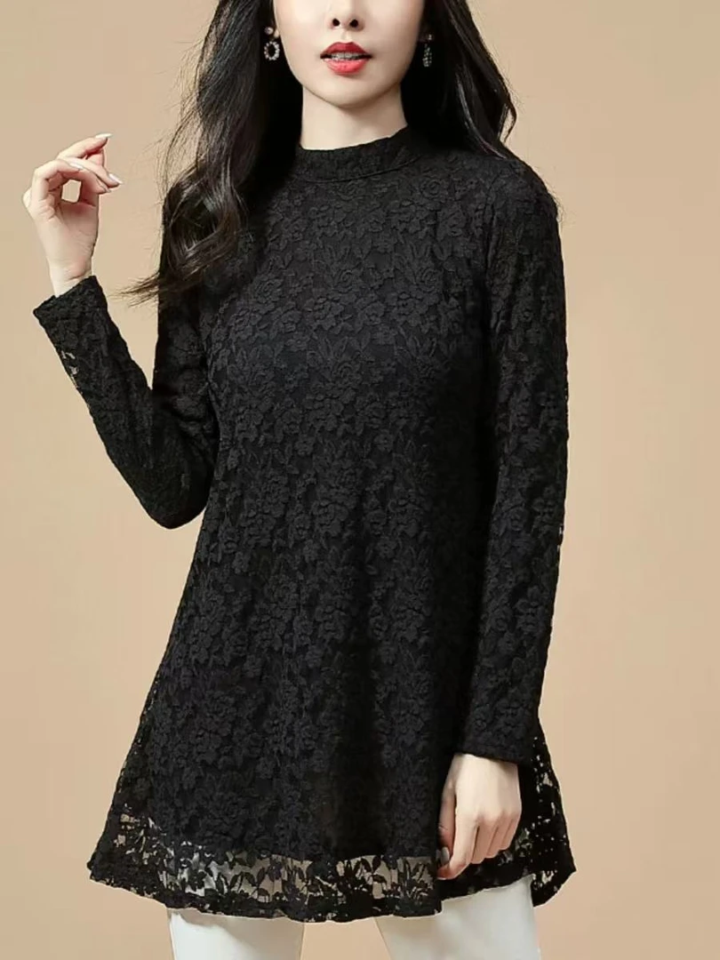 【静姐宠粉】女款连衣裙时尚黑色蕾丝连衣裙8903