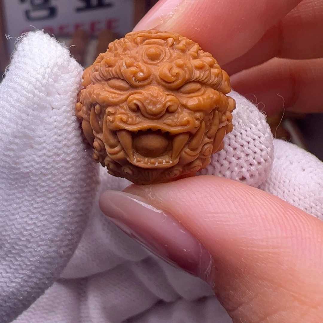 把件猴头核桃精修款唐狮全品有正常封口线