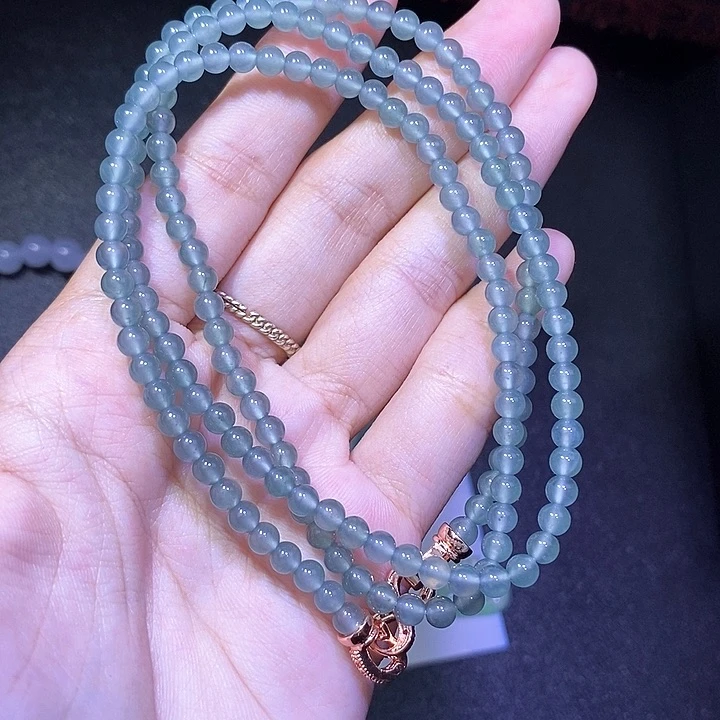 翡翠未镶嵌颈饰危料长串