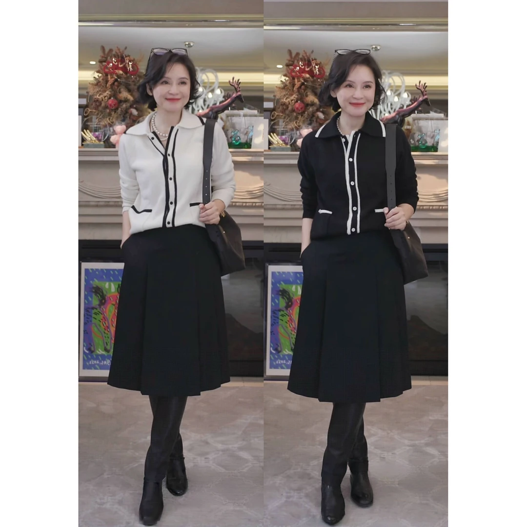 我是摩羯 高克重小香 100羊绒老钱高级撞色秋冬针织开衫