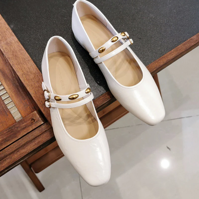 四季●通勤单鞋百搭时尚方头女低跟2025新款复古玛丽珍女鞋1023