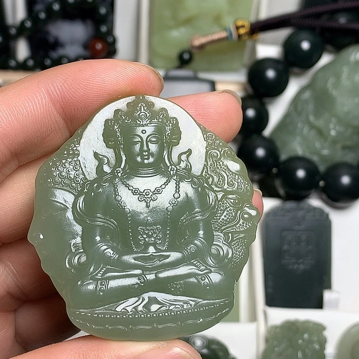 和田玉（翠青玉）未镶嵌颈饰