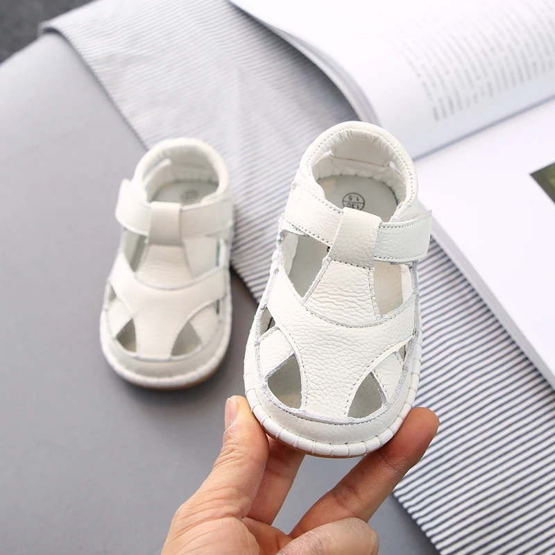 夏季女宝宝凉鞋男1一3岁软底防滑手工缝制婴儿鞋子小童包头学步鞋