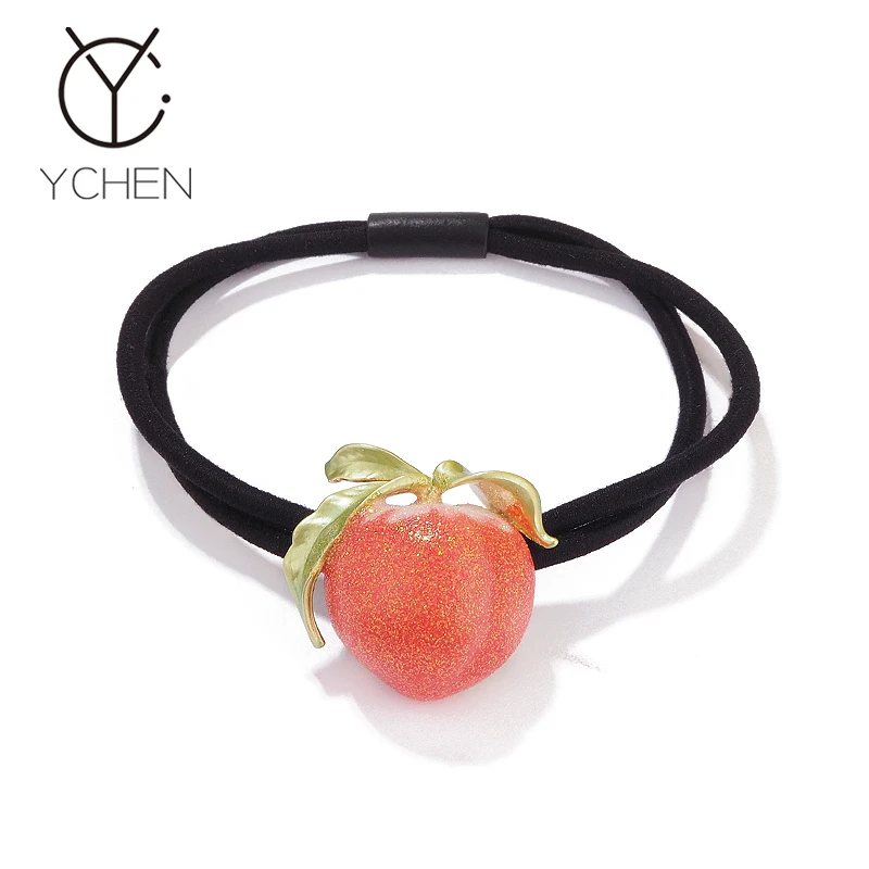 可爱水蜜桃头绳高端不伤发黑色皮筋扎头发圈皮套发饰