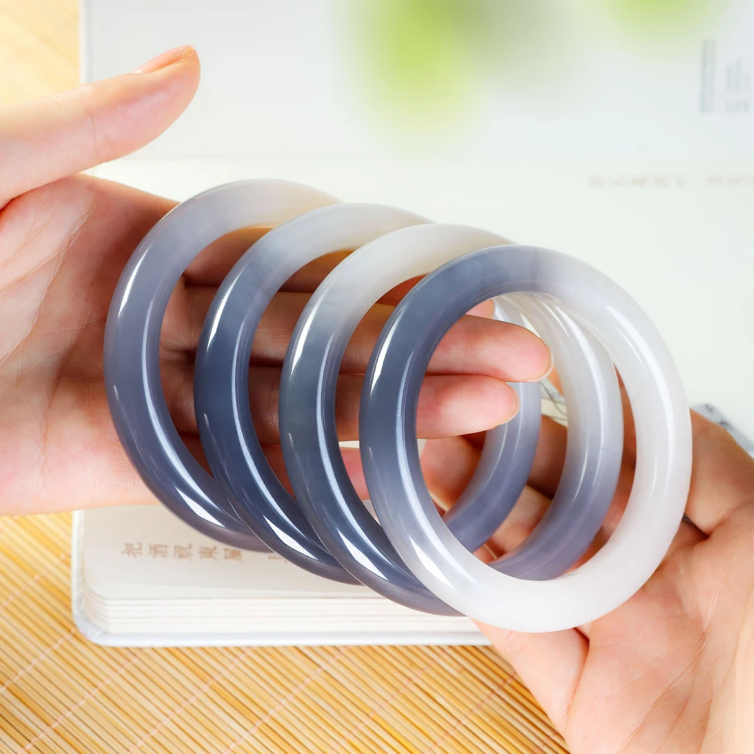 白玉世家紫霞仙子/半山半水烟紫手镯（多样性发其一）