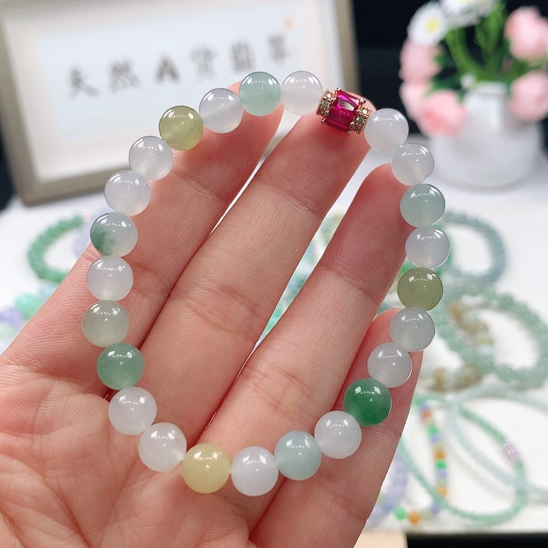 翡翠未镶嵌手链手链7.4mm