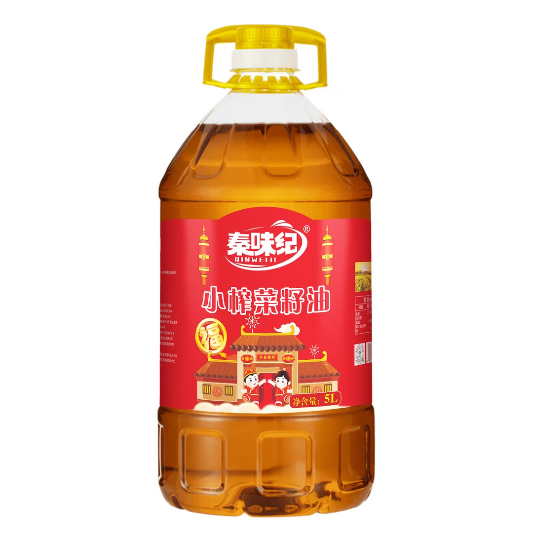 秦味纪醇香压榨菜籽油浓香小榨非转基因农家食用油菜油5升