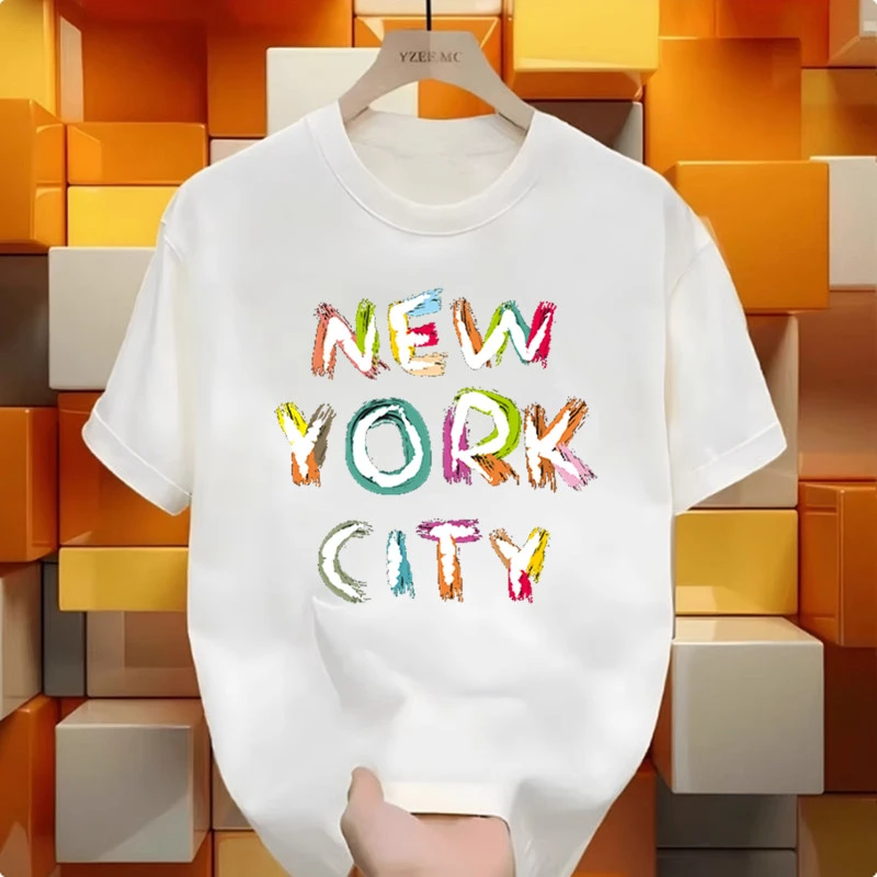 圆领免烫洋气时尚男女款情侣青年夏季钓鱼T恤潮流印花短袖