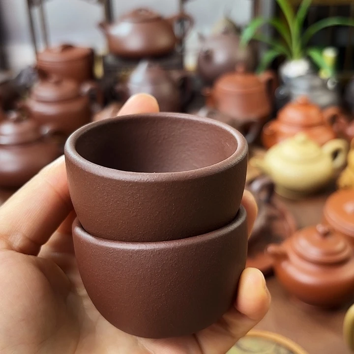 茶杯紫砂主人杯 紫泥