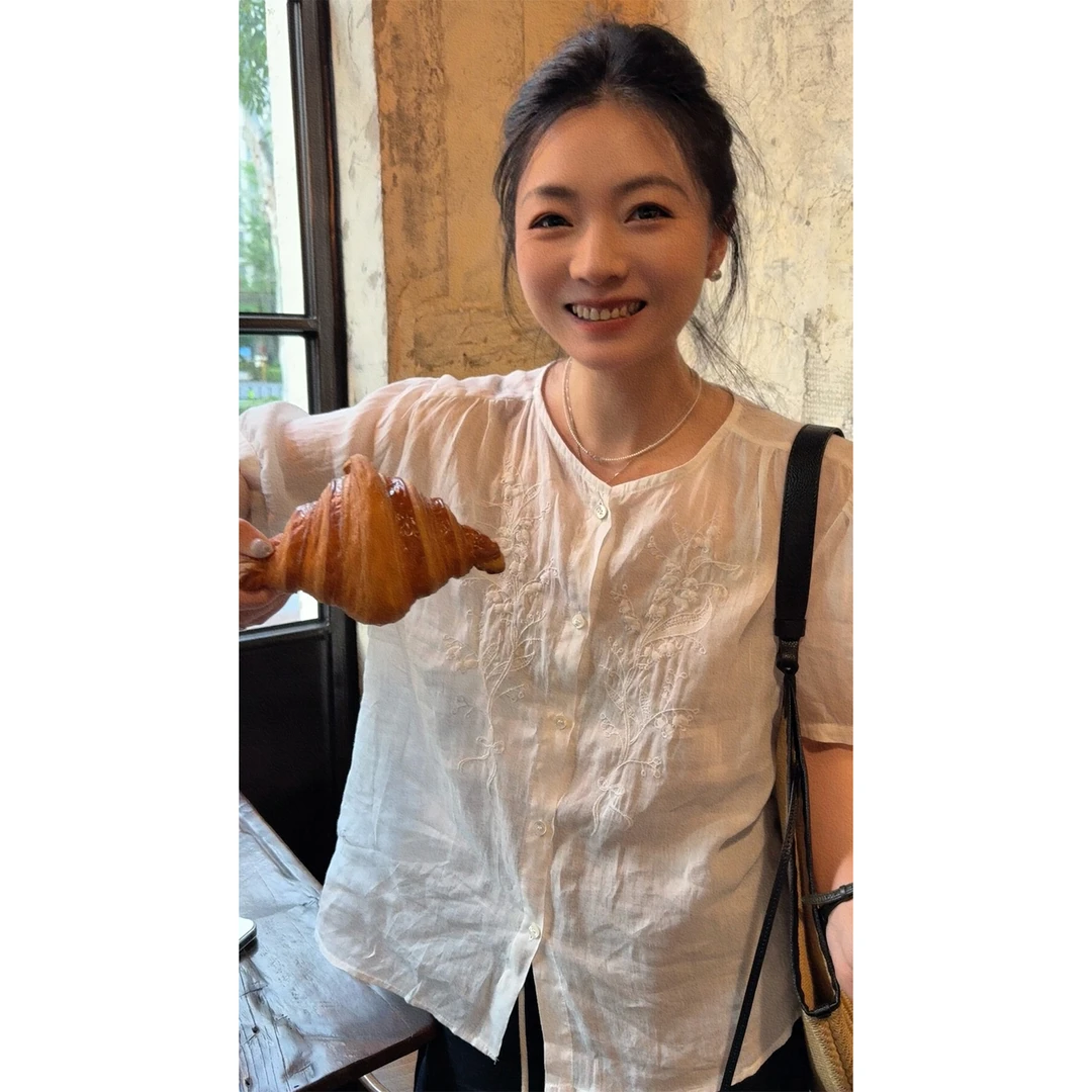 苏安家｜“东方美学” 42支纯苎麻 立体提花刺绣短袖小衫 老钱腔调