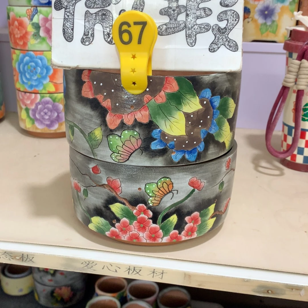 Y***妍微瑕福利红陶花盆