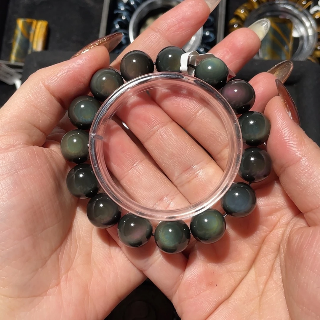 流***飘黑曜岩未镶嵌手链