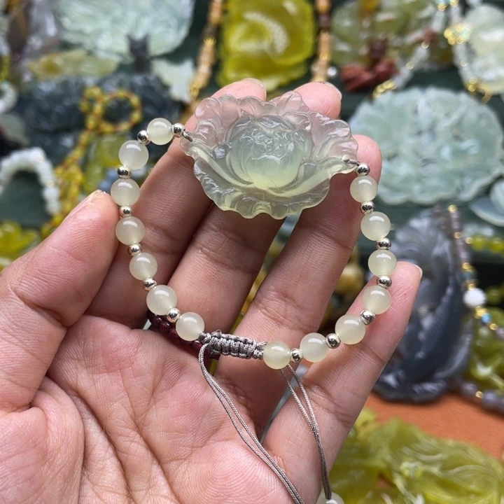 未镶嵌岫玉吊坠毛衣链锁骨链