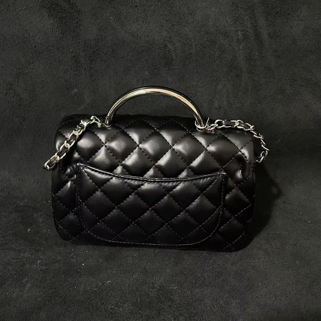 时尚潮流打造真皮女士包潮流时尚圆圆手柄方胖 0629 黑色 20CM