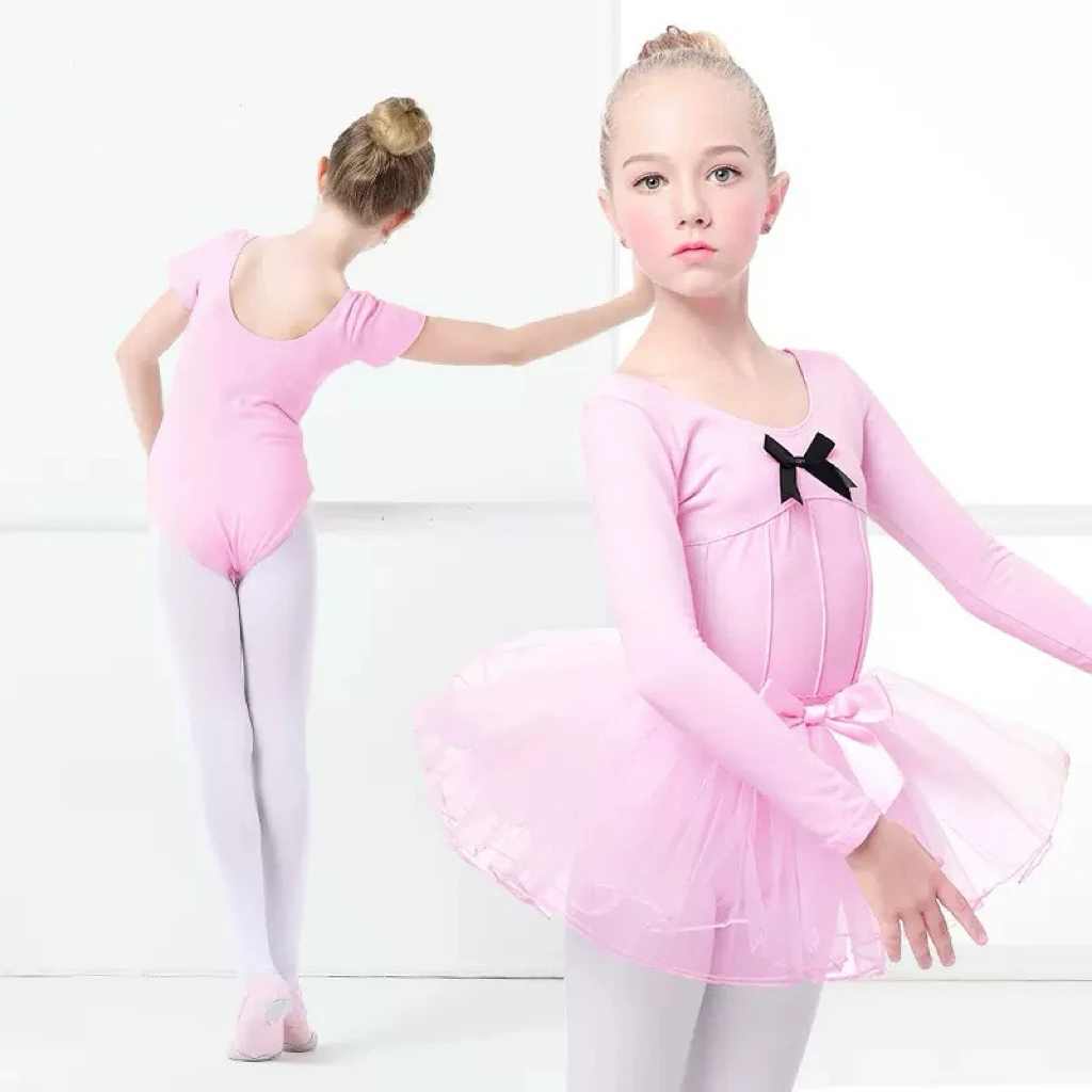儿童舞蹈服体操服练功服分体套装秋冬长袖蓬蓬纱裙芭蕾舞裙演出服