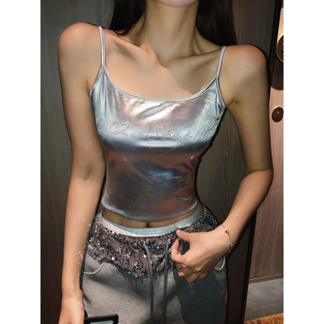 婉君 烫钻吊带 背心女夏内搭美背修身短款外穿 LWJ25B2T1309
