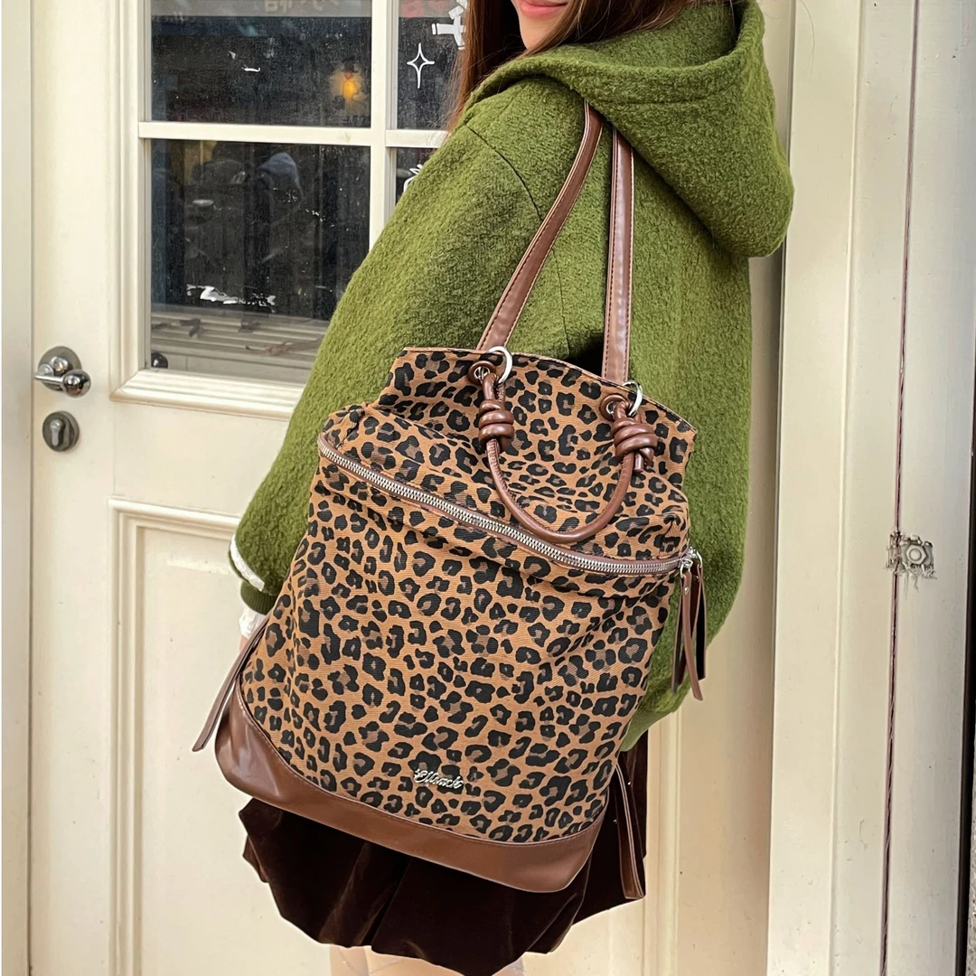 【找乐子】妖精的口袋双肩包豹纹25448180