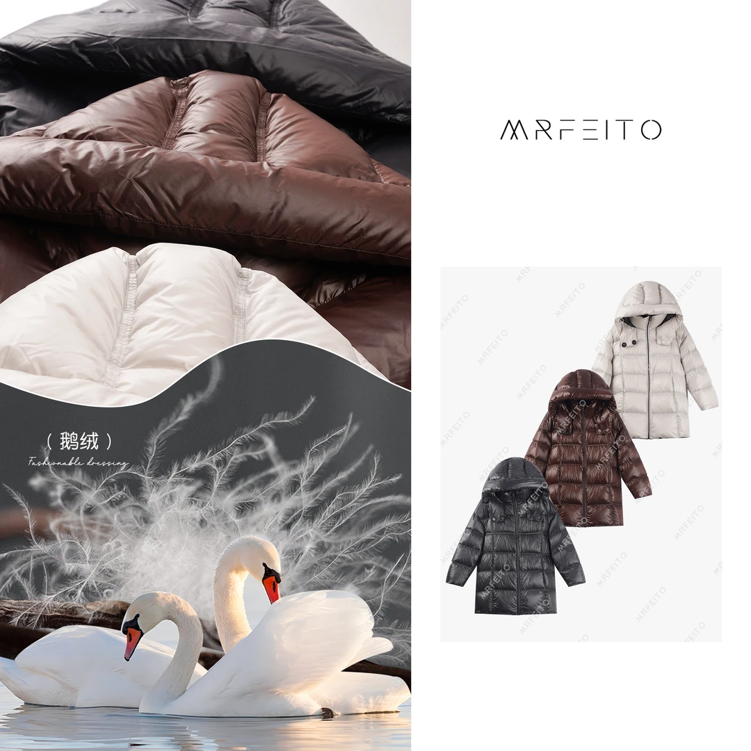 【冬日雪乡】保暖舒适纯色连帽休闲羽绒服H106YR01D30370