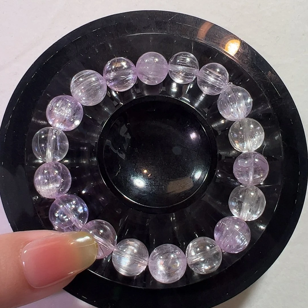 未镶嵌锂辉石手串11咪冰透拉丝猫眼彩锂辉手串