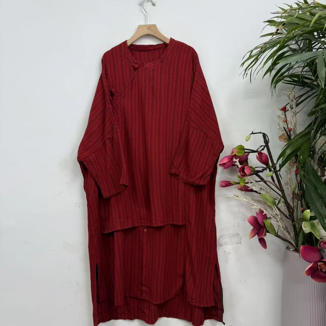 花璟原创设计炒色做旧不规则设计师款袍裙（衣长104-114胸围148）