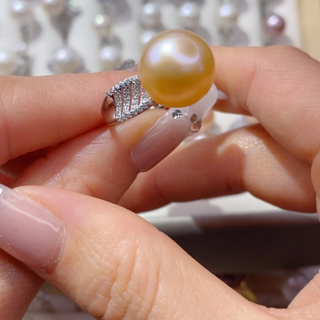 淡水珍珠戒指银S925镶嵌M****e