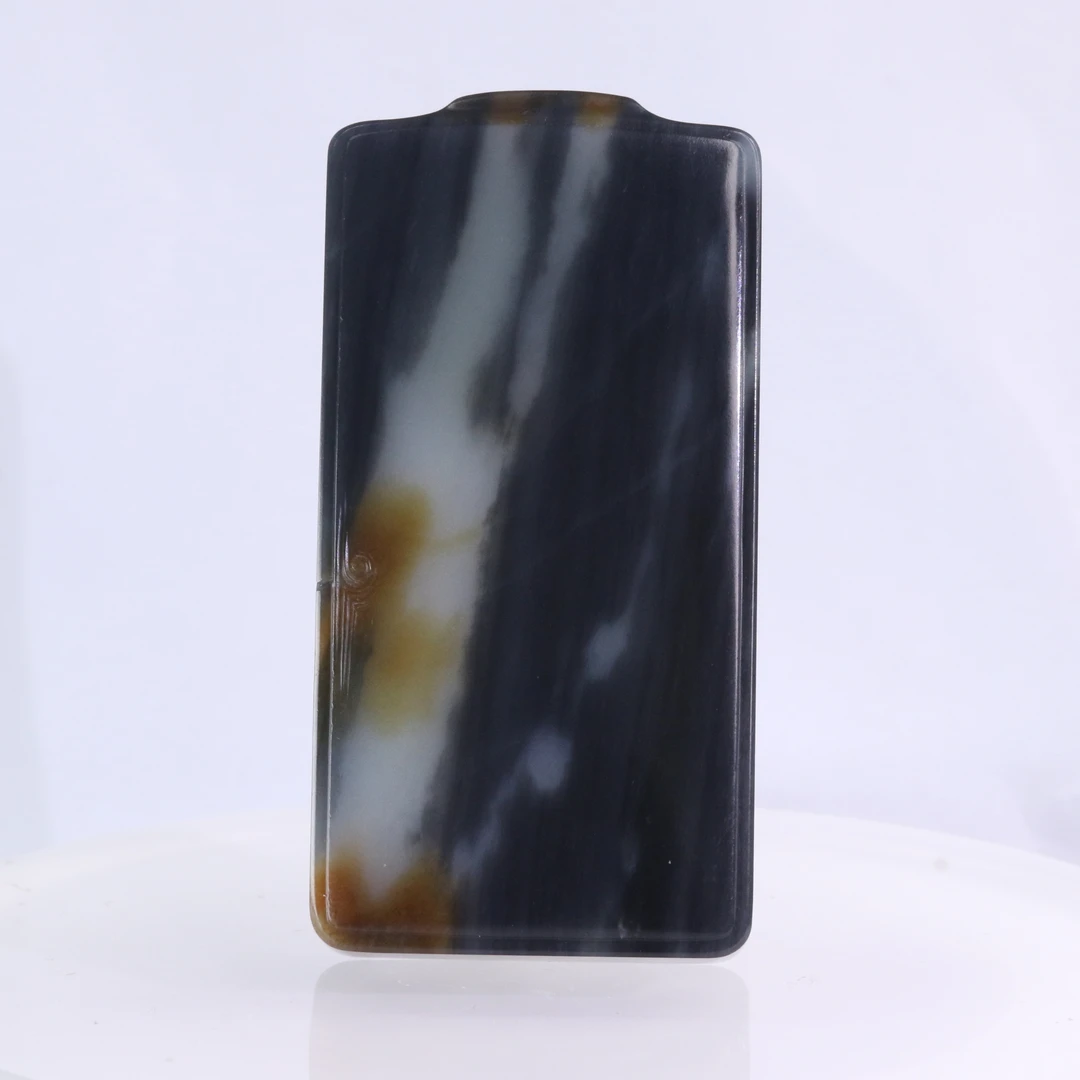 25和田玉特色三彩无事牌/600489北京中保拍卖