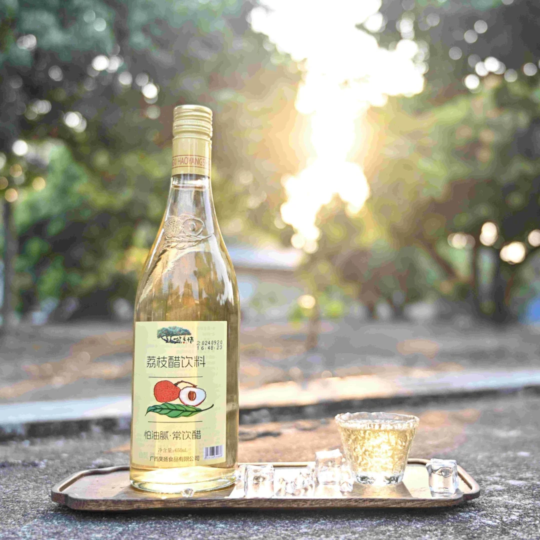 灵山特产手信荔之情荔枝果醋饮料650ml*4瓶玻璃瓶装新鲜荔枝酿造