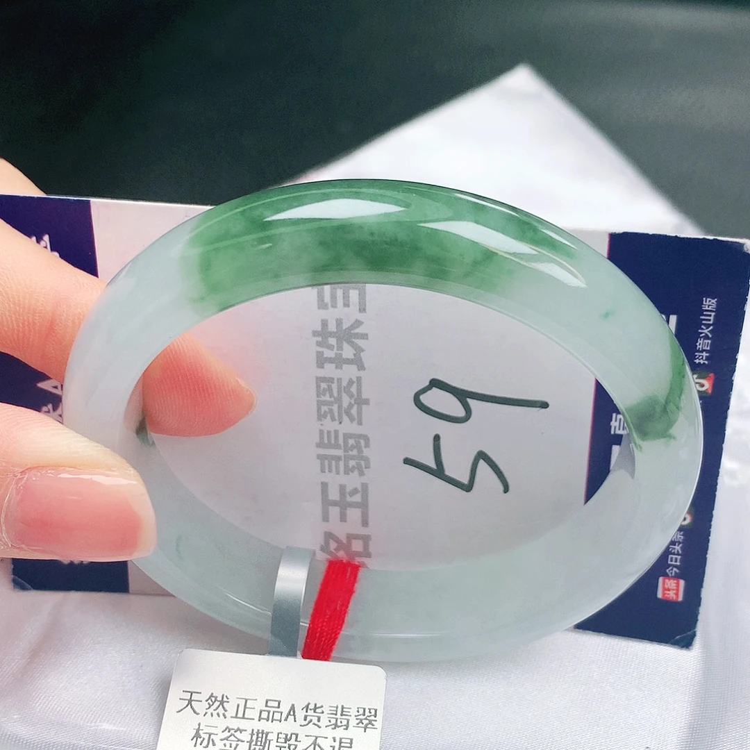 翡翠未镶嵌手镯缅甸天然a货翡翠手镯55贵