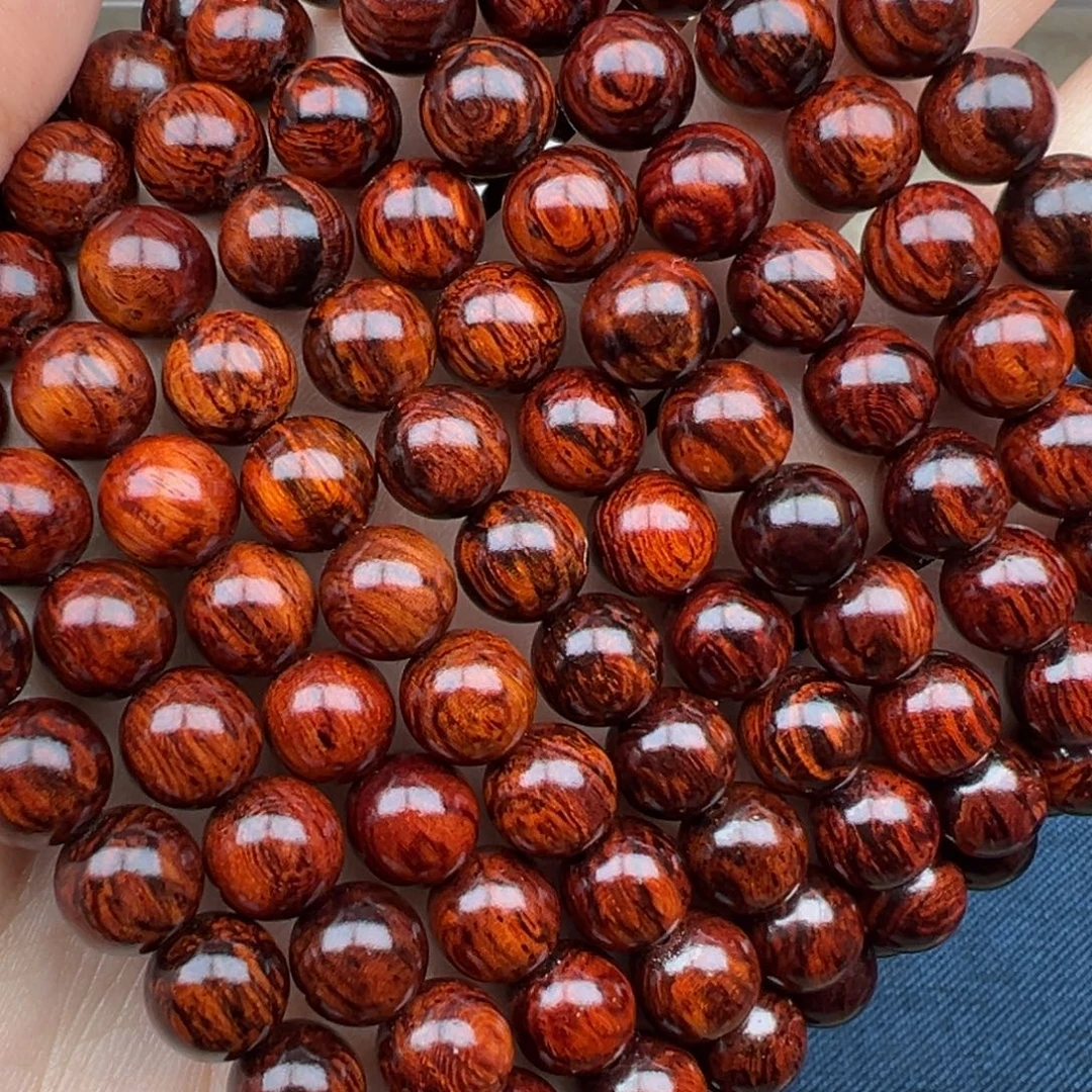 手串/手链花梨木类红降08圆珠满油单圈（瑕疵）