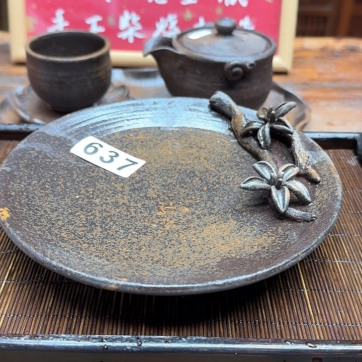 纯手工制作粗陶茶具