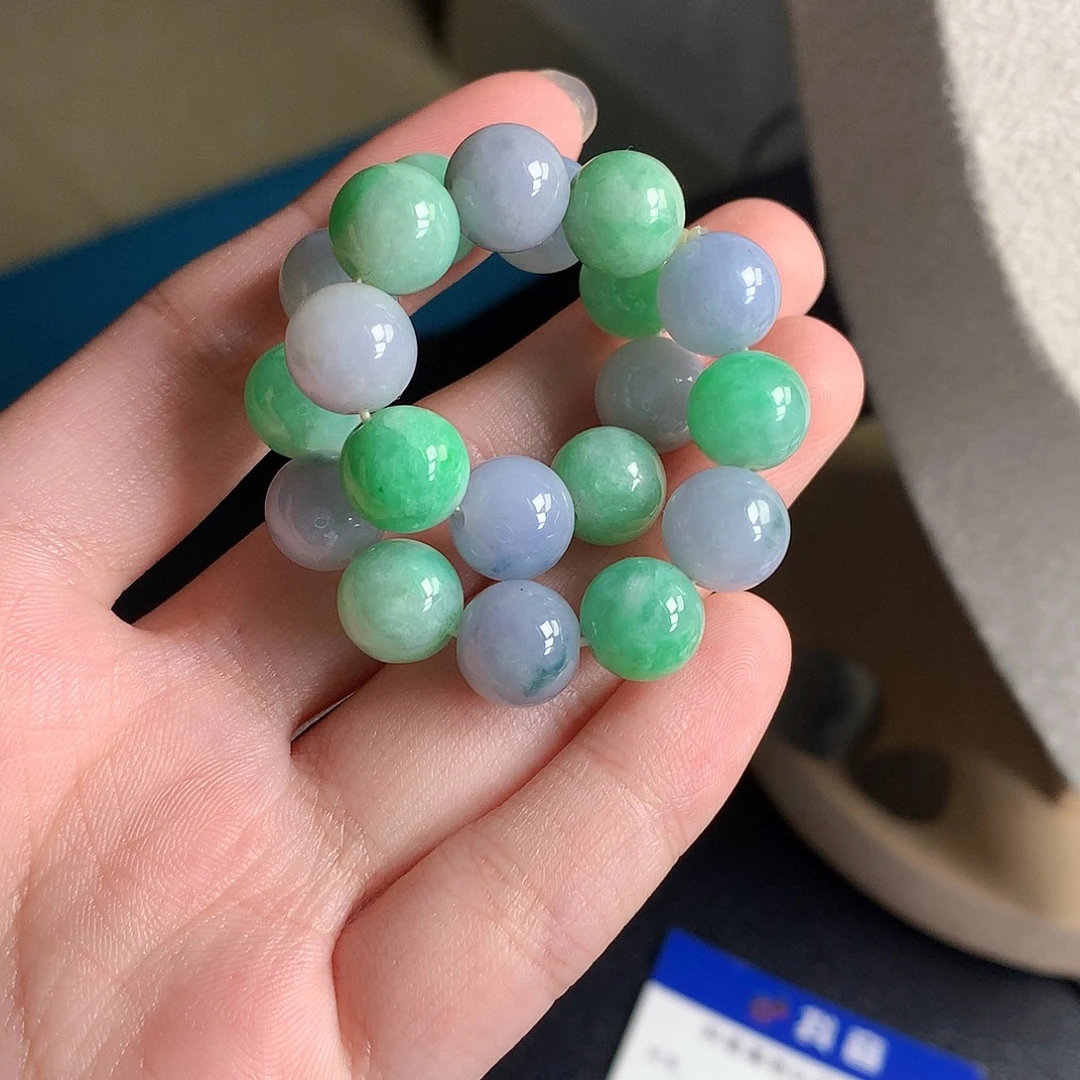 翡翠裸石缅甸天然A货翡翠冰种手串