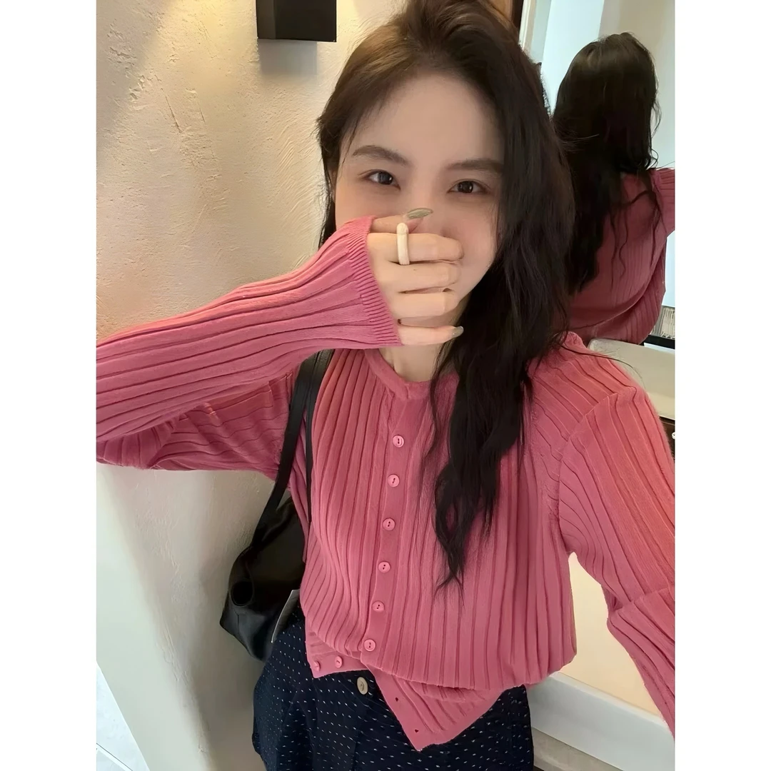 法式长袖百搭仙女风针织毛针织衫显瘦洋气外搭秋季