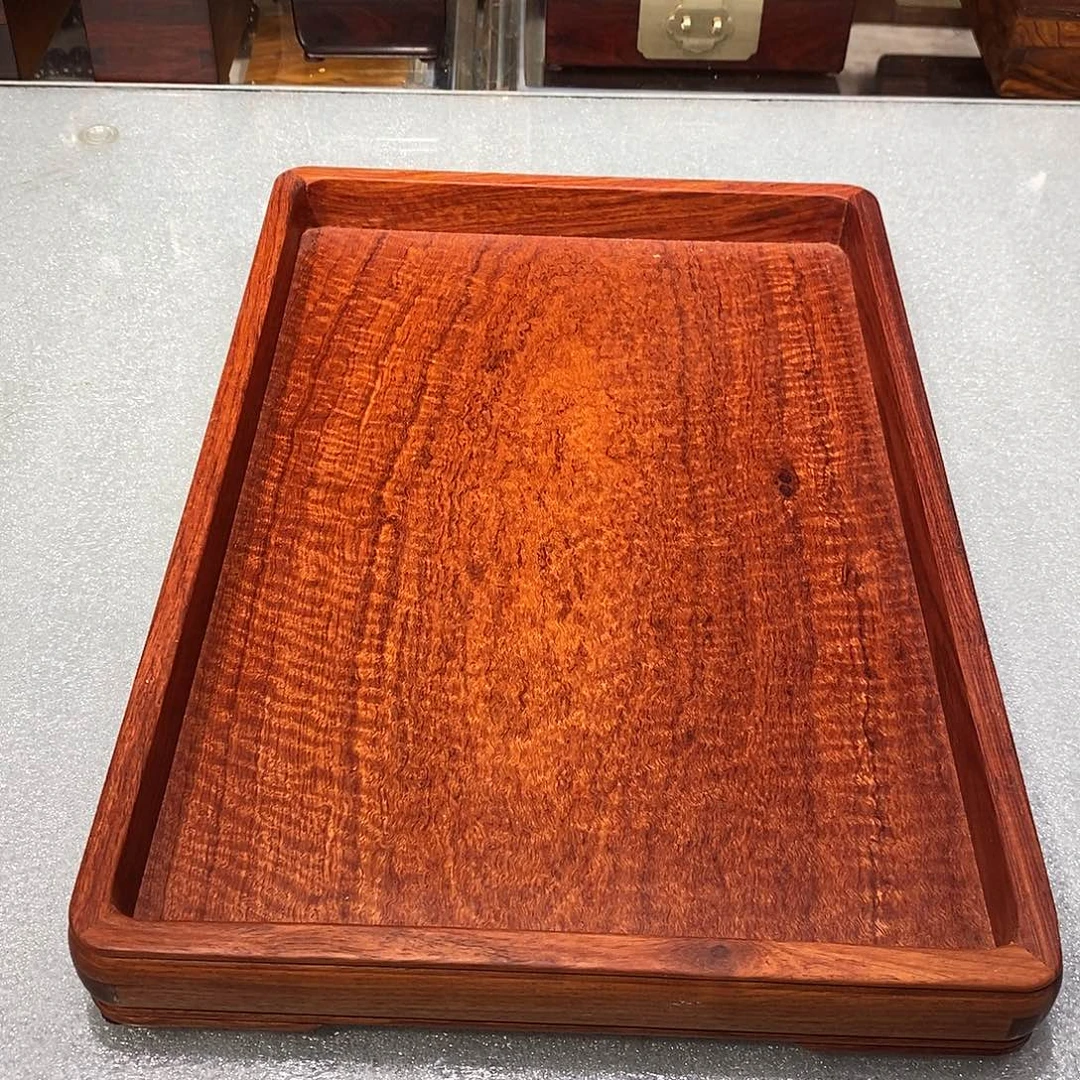 大果紫檀（缅甸花梨）独板文盘36/24/3.5