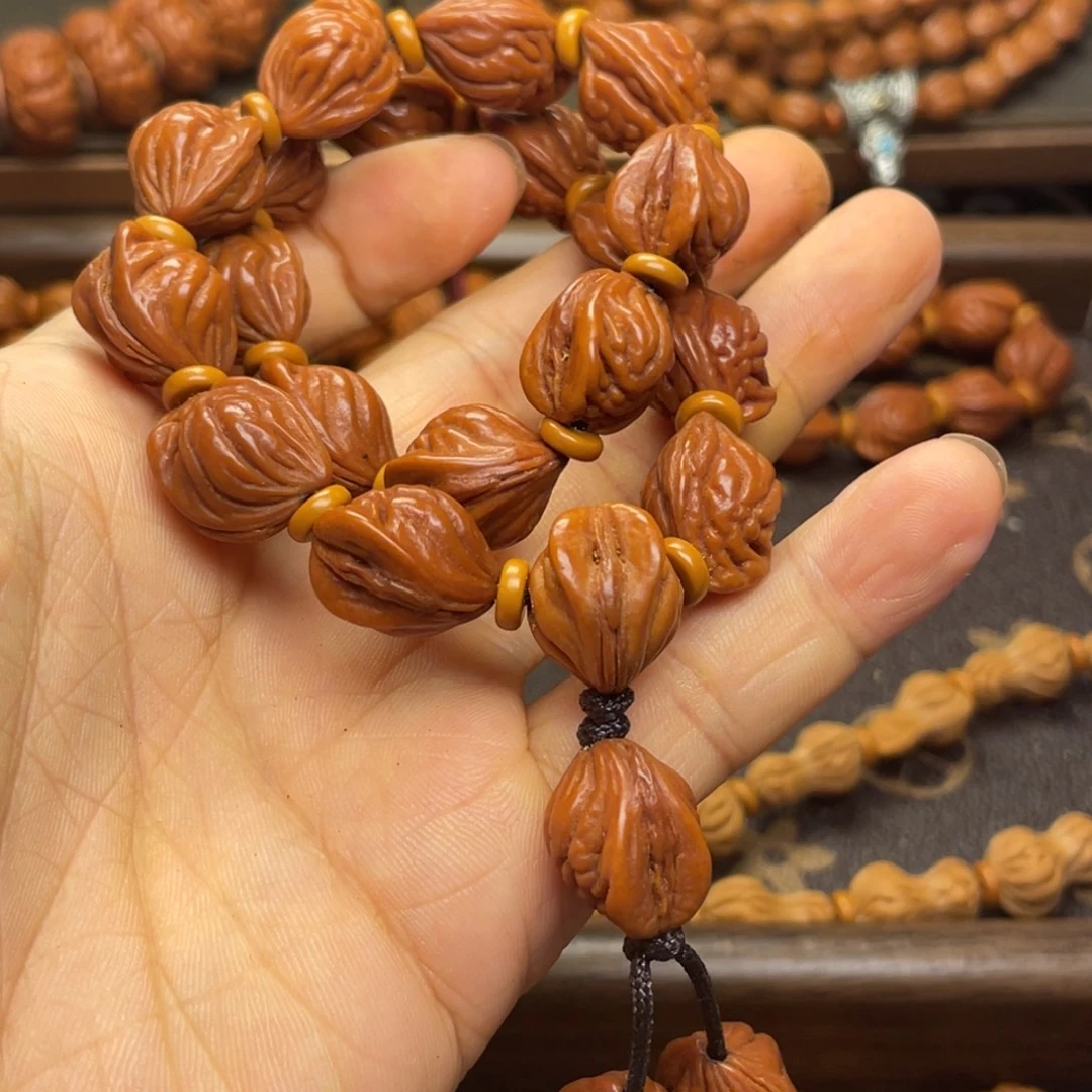 简***单手串桃核龙纹桃核20