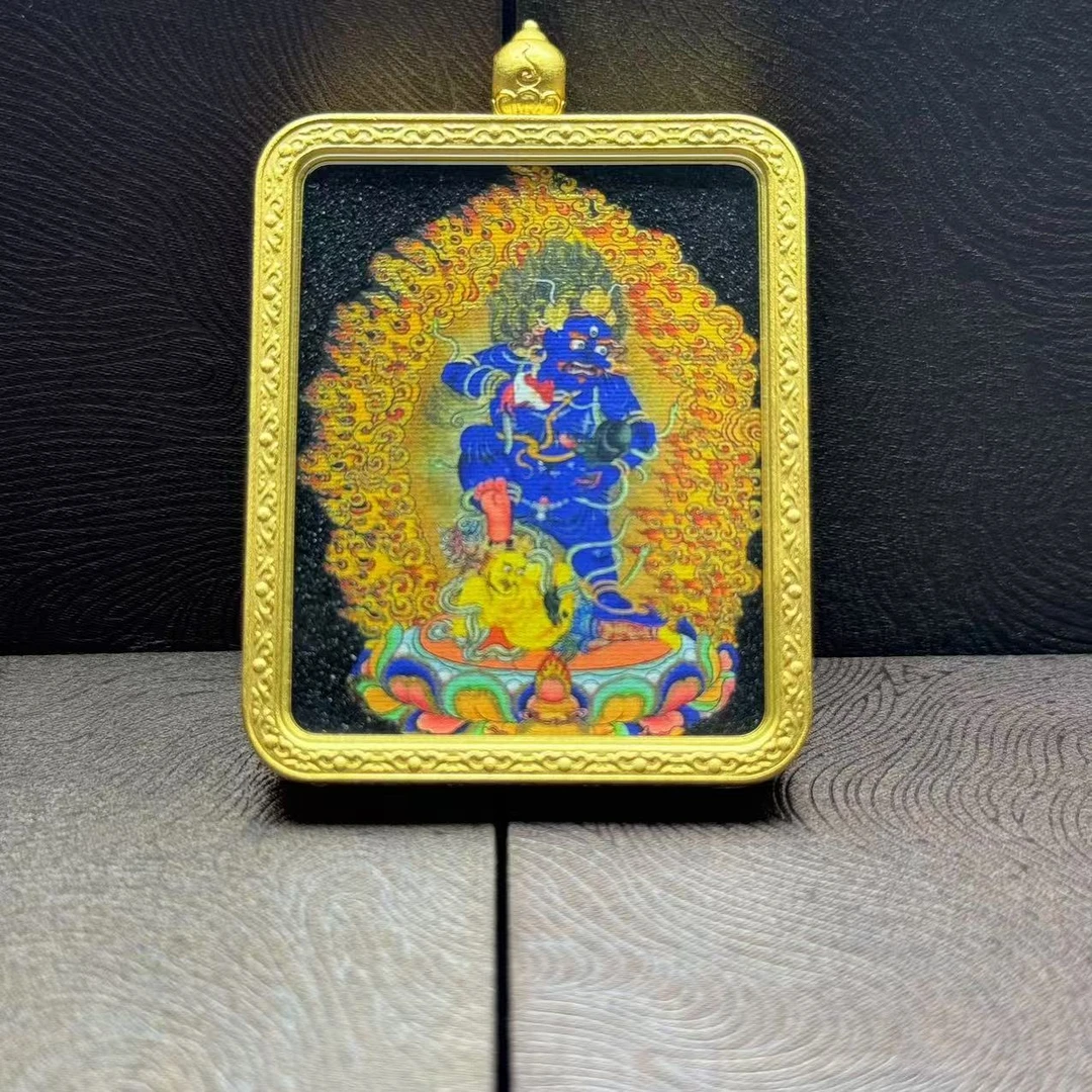 【粗矿砂】【一如藏传】【黑c】 牌【大威德】唐卡