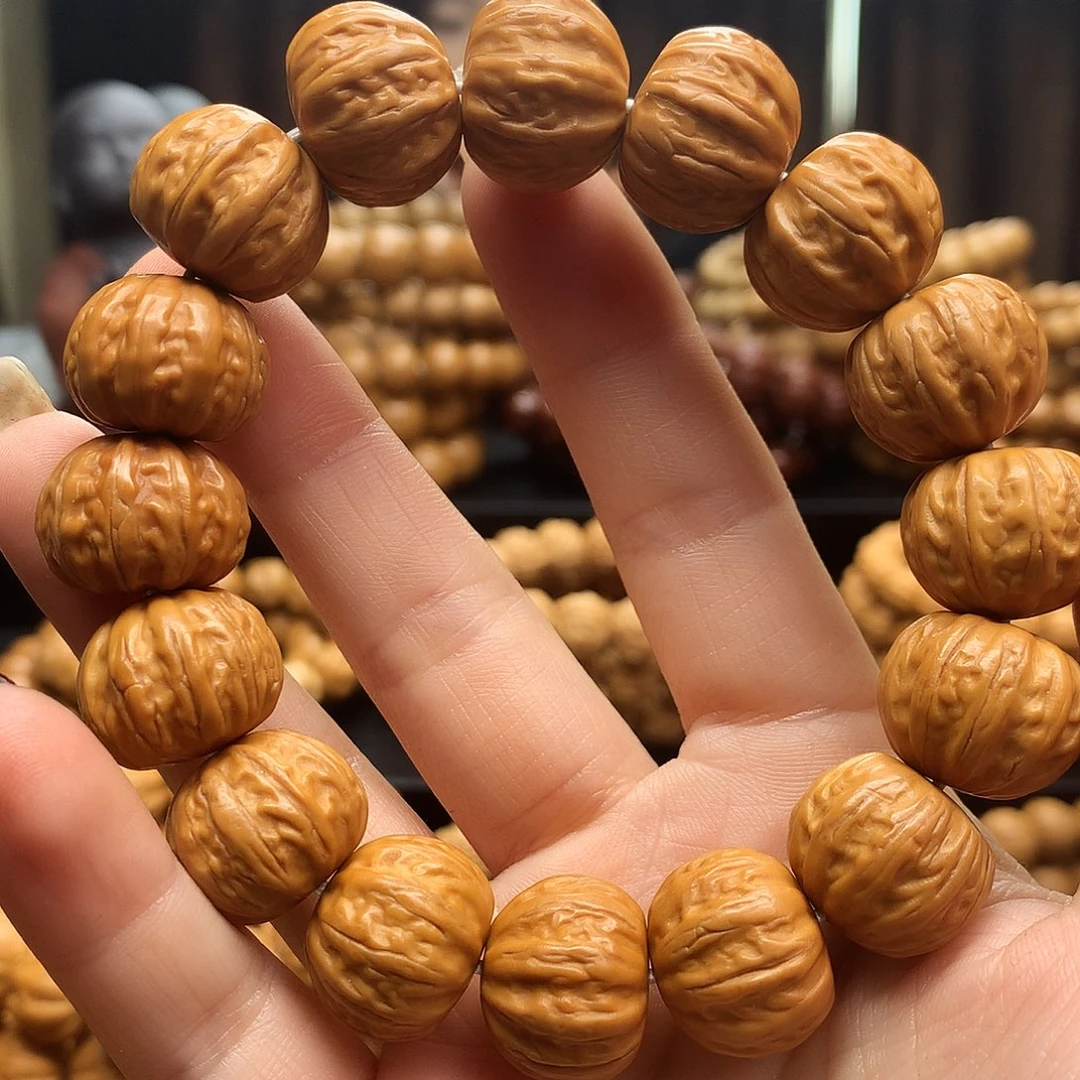 猴头核桃手串磨盘八棱全品无暇
