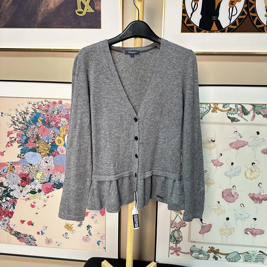 95新 BURBERRY/博柏利 巴宝莉开衫毛衣针织外套/FY2430