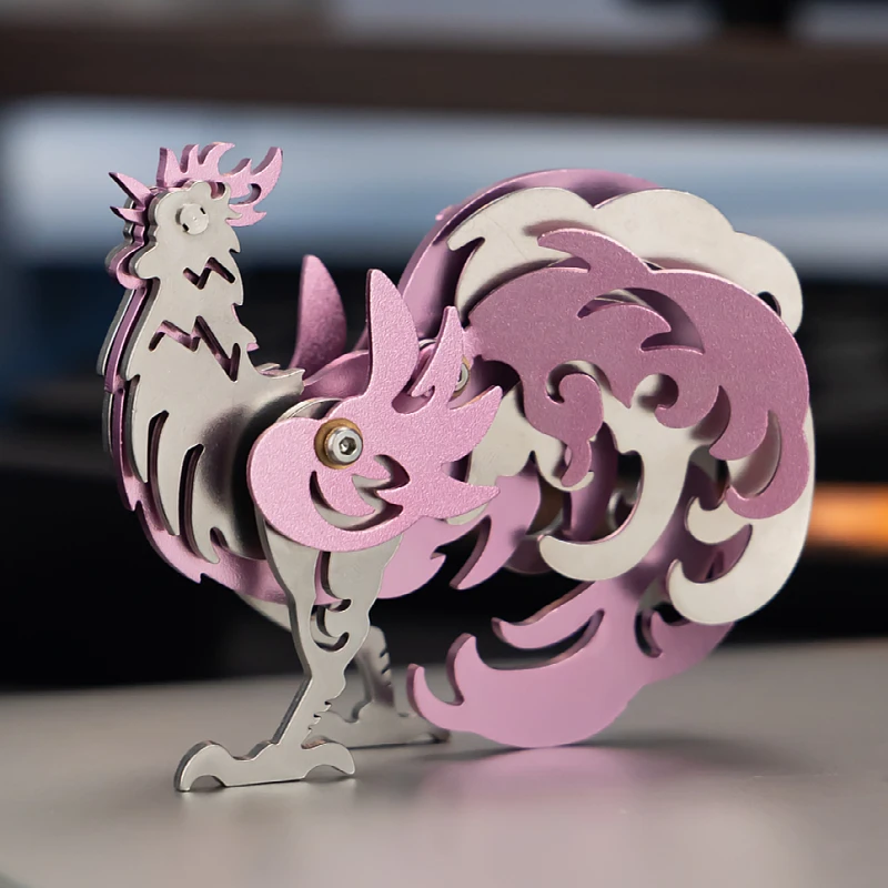 魔客金属拼装模型DIY手工拼图十二生肖鸡山海经神兽动物玩具礼