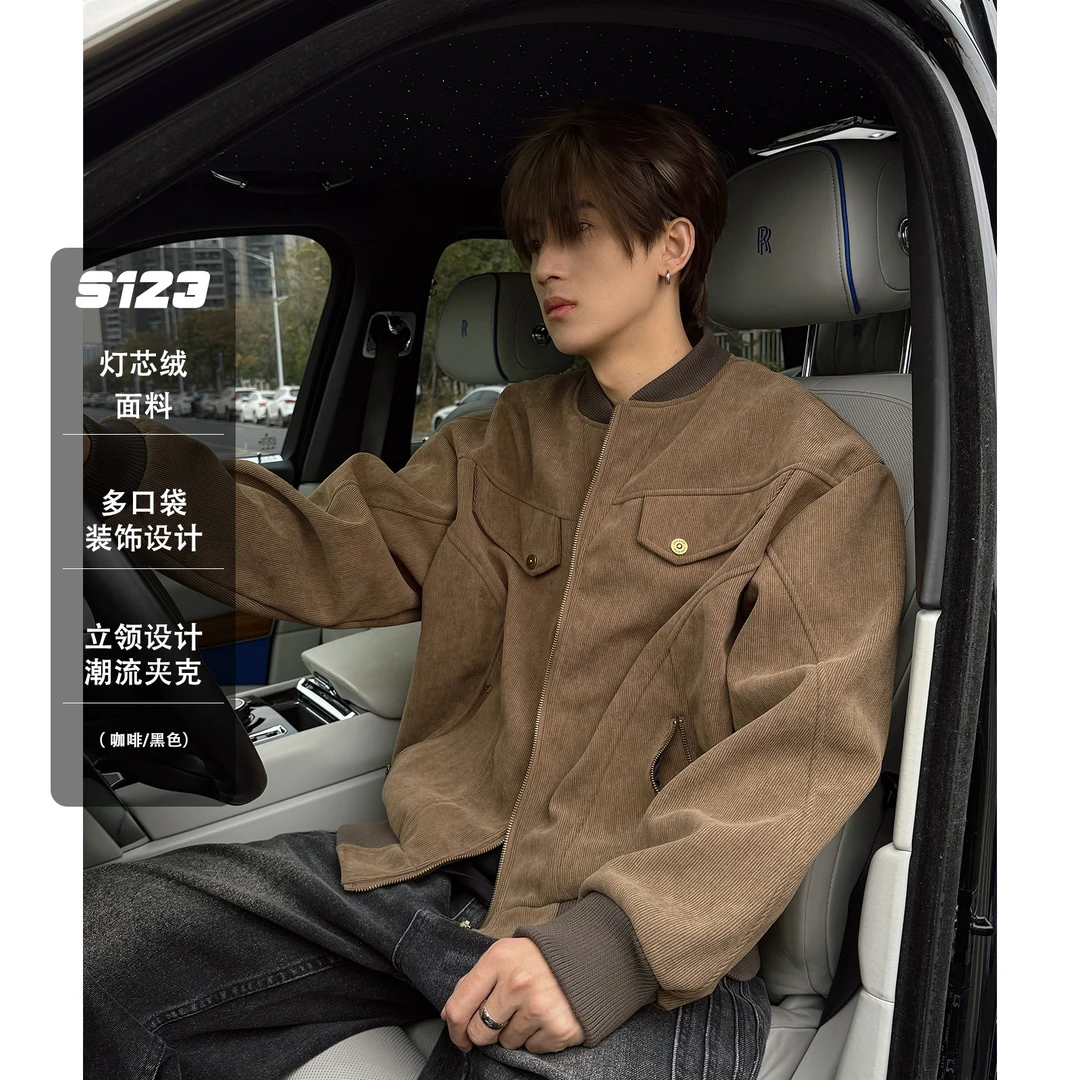 S123聪明陈 美拉德工装夹克春季新款潮流痞帅时尚休闲复古外套