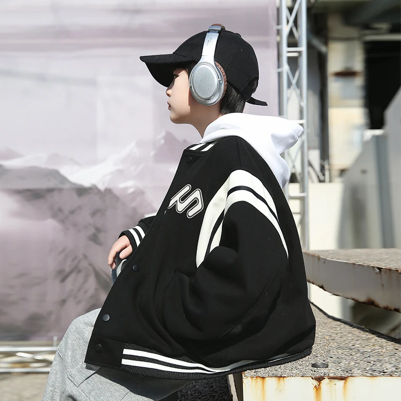 男童棒球服春秋款中大童运动外套休闲宽松儿童春季韩版上衣外套潮