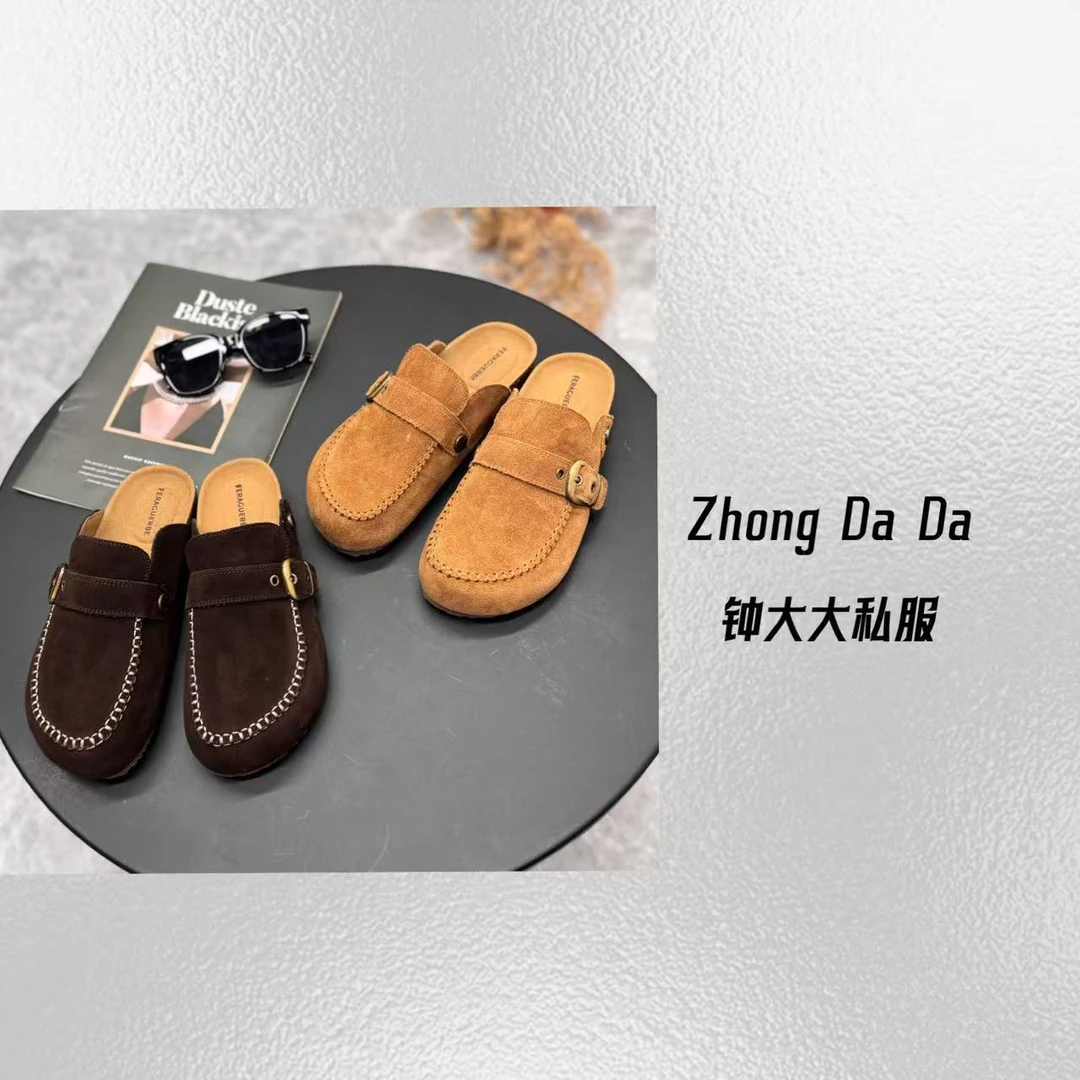 ZHONG大大【】勃肯鞋女2025新款平底一脚蹬外出半拖鞋8182