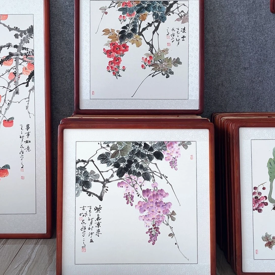 国画书画作品带框63×63