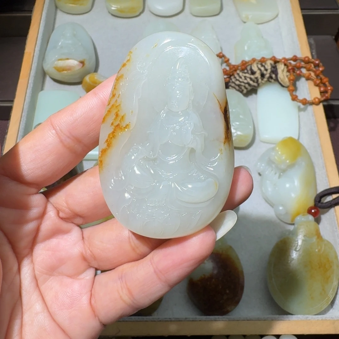 和田玉未镶嵌吊坠(不含链)