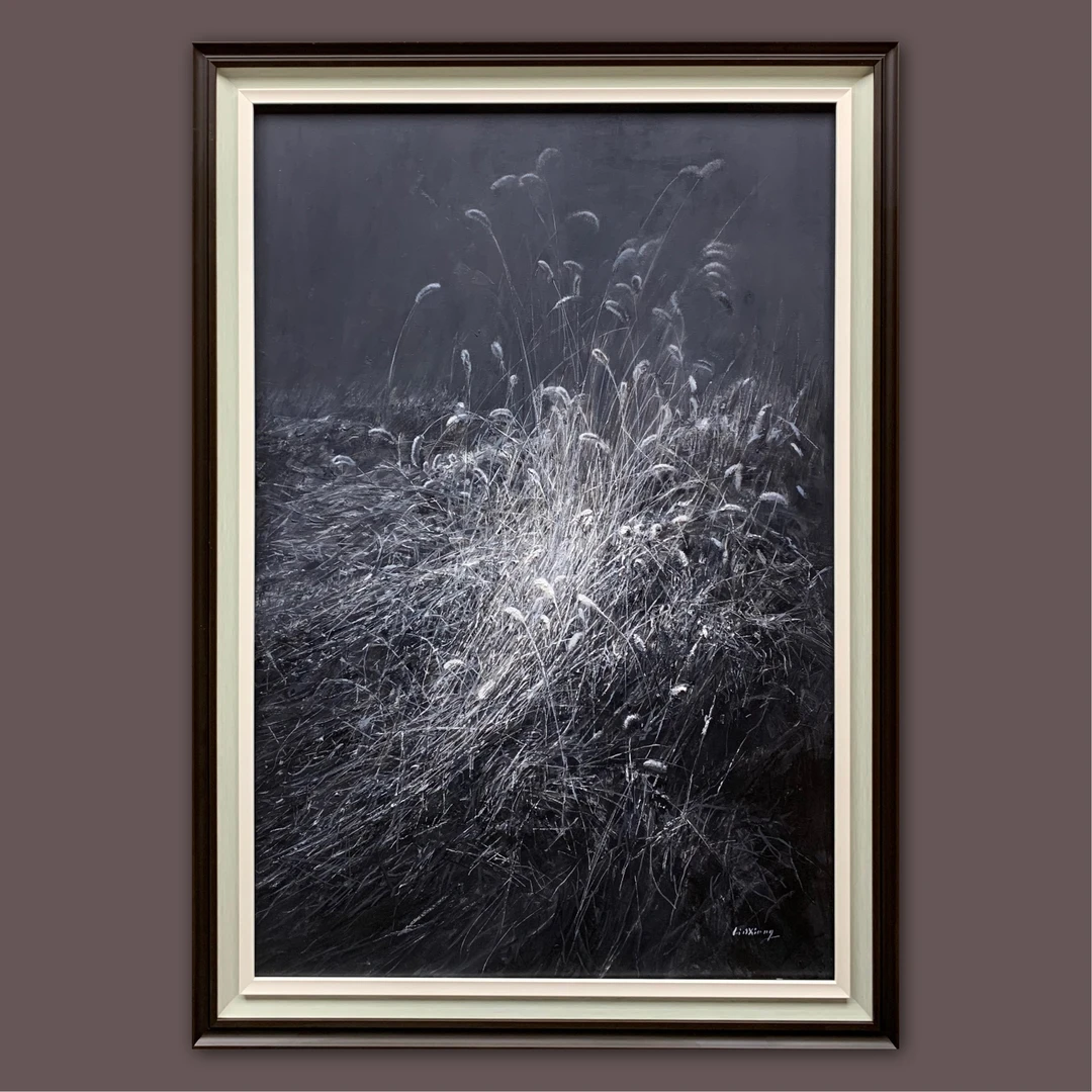 艺弘羽艺术 原创芦苇风景油画收藏 带框尺寸95-135cm