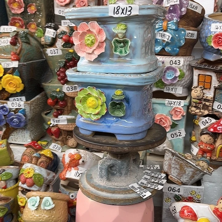 紫砂花盆粗陶材质多肉花盆